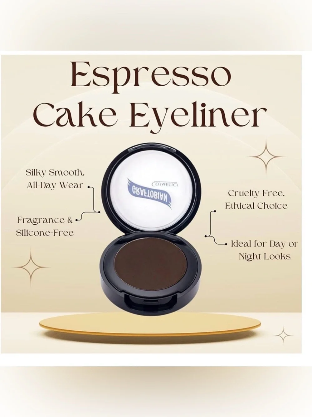 Graftobian Espresso Brown Cake Eyeliner, Long-Lasting, Water-Activated Power